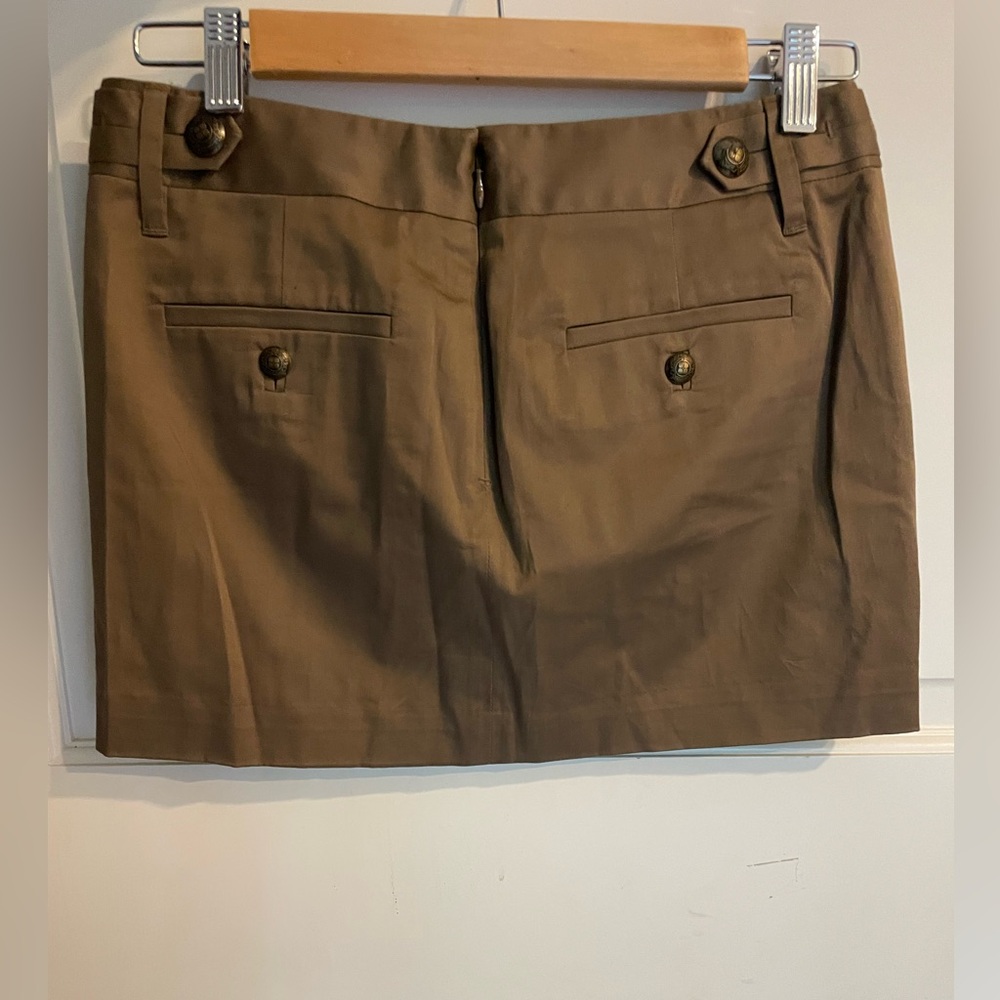BCBGMAXAZRIA Double-Breasted Button Front Brown Mini Skirt - Picture 3 of 7